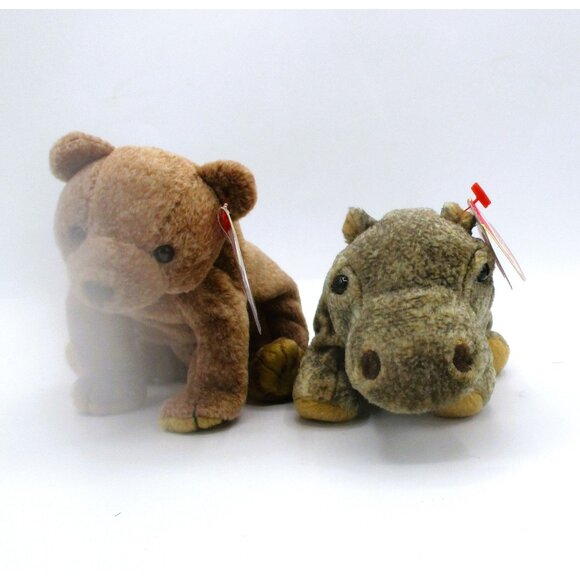 Ty Beanie Babies Tubbo & Pecan Plush Pair Vintage Collectibles Stuffed Animals - Picture 3 of 3